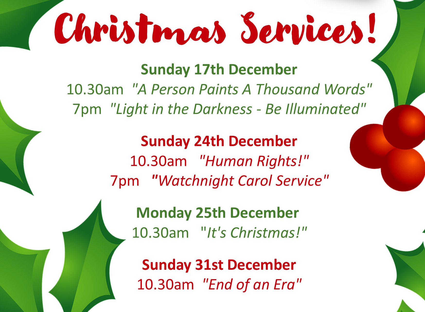 new church christmas services